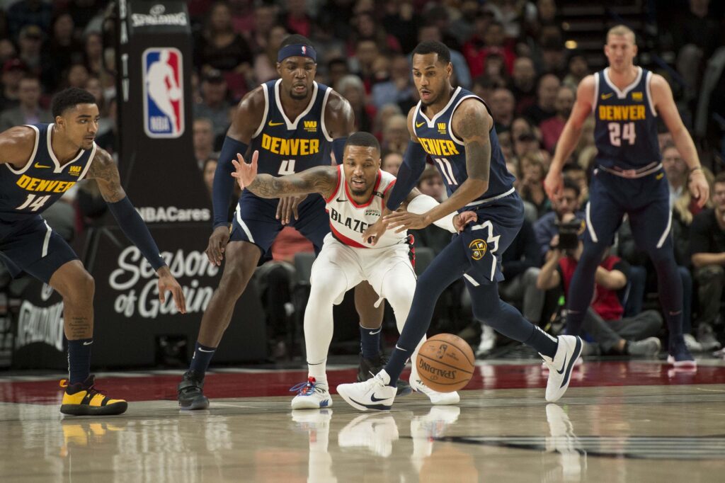 Nuggets nearly fumble away big lead but hang on for fifth-straight win against Portland