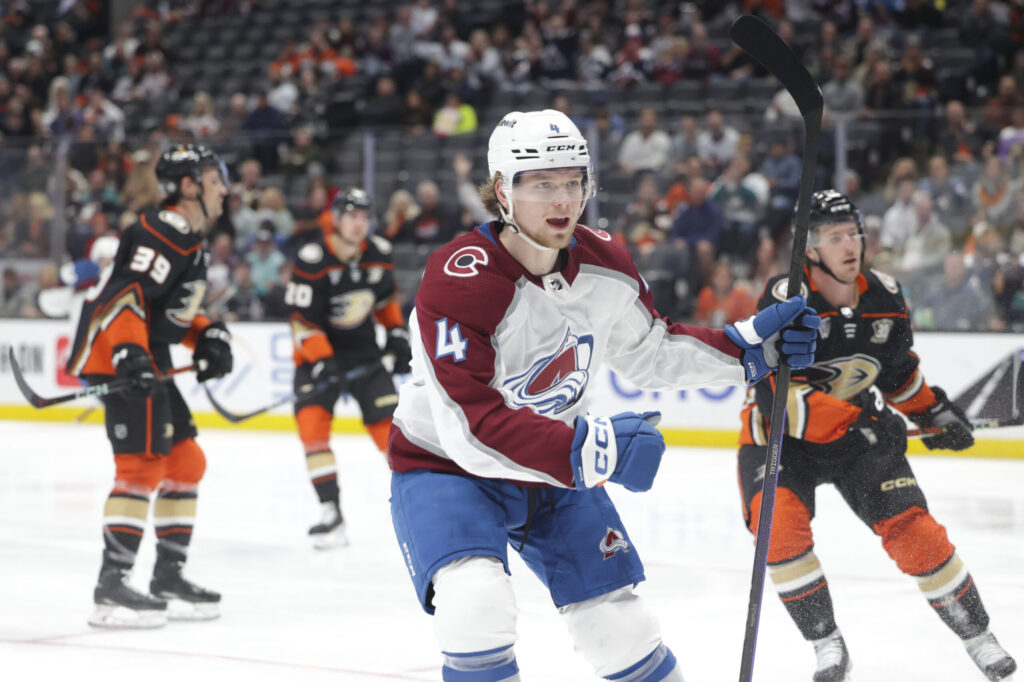 Bowen Byram scores two but Avs fall short in shootout against the Ducks