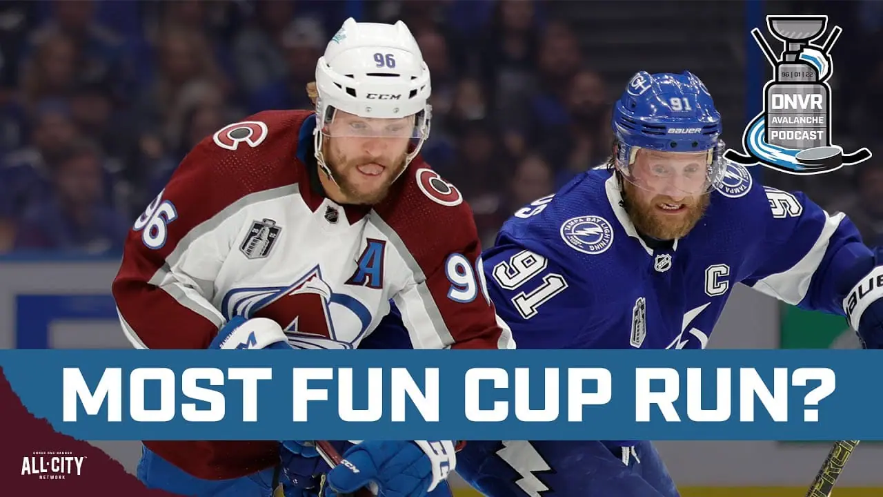 Mikko Rantanen of the Colorado Avalanche and Steven Stamkos of the Tampa Bay Lightning. Stanley Cup winners