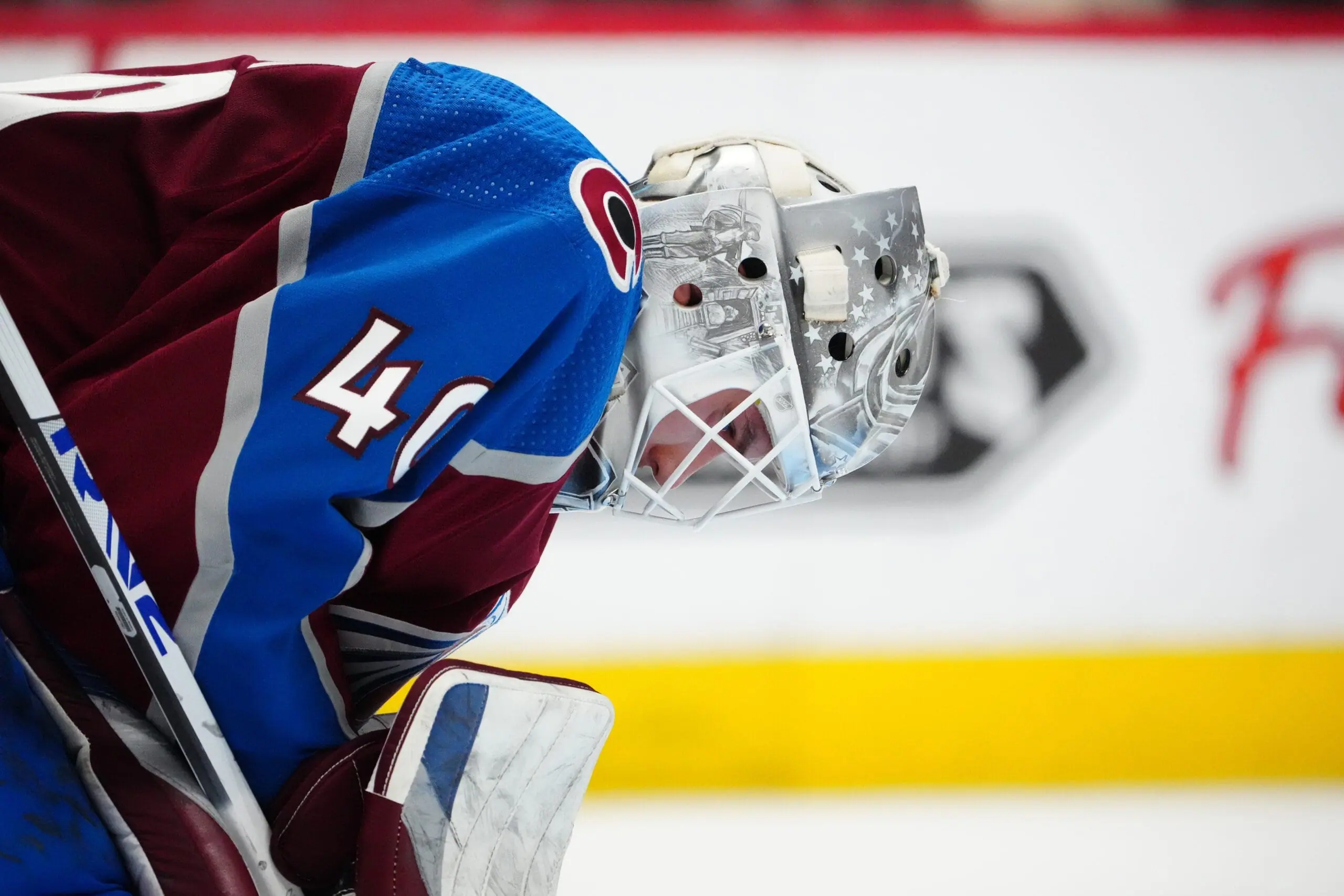 Alexandar Georgiev playing for the Colorado Avalanche