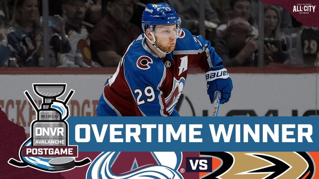 Nathan MacKinnon playing for the Colorado Avalanche
