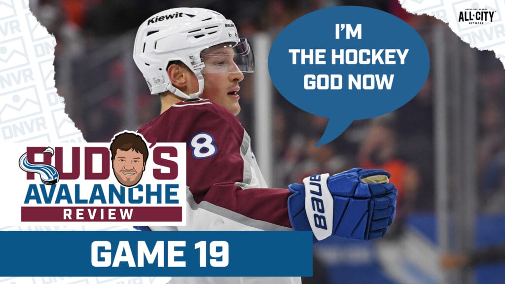 Cale Makar after scoring a goal for the Colorado Avalanche