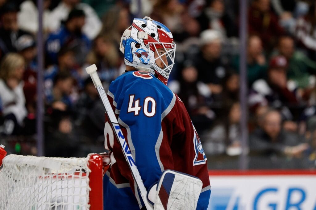 Alexandar Georgiev makes a statement for the Avalanche