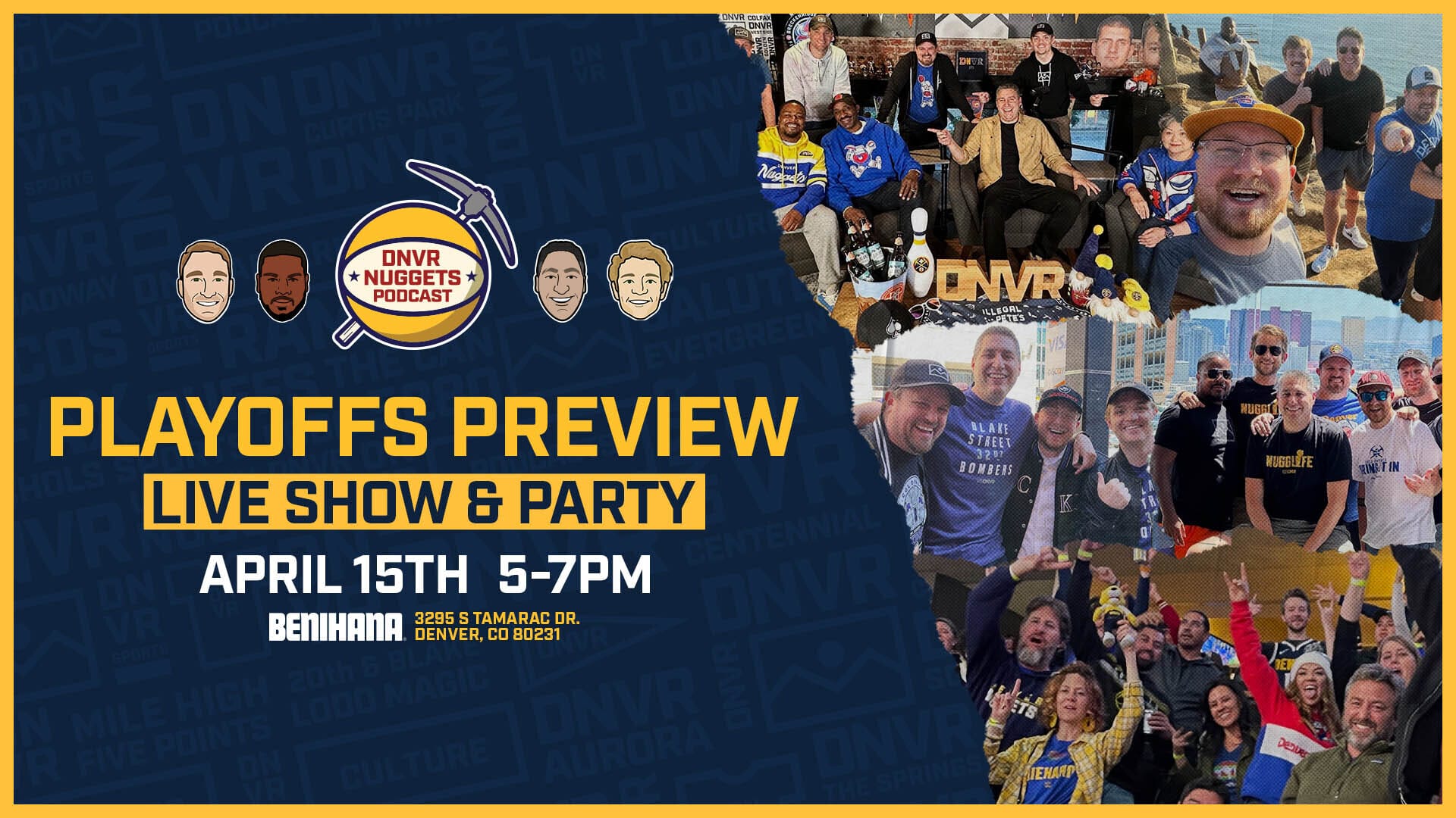DNVR Nuggets Playoff Preview plus Meet and Greet at Benihana Denver
