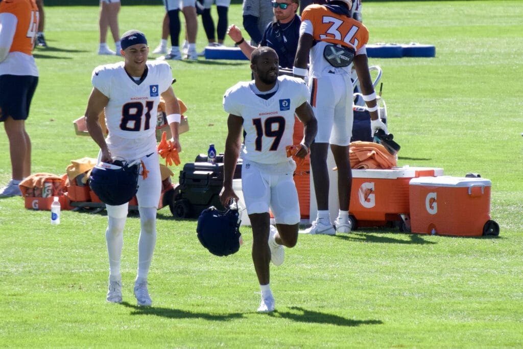 Marvin Mims at Denver Broncos practice. Photo credit: Ryan Greene