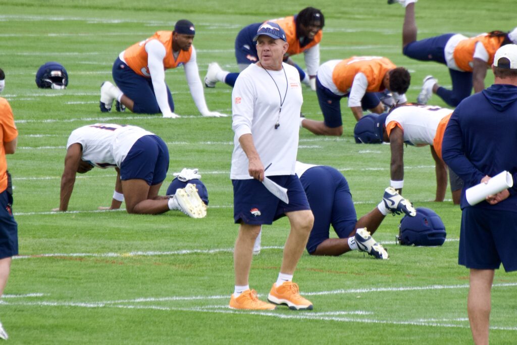 Sean Payton at Denver Broncos practice. Photo credit: Ryan Greene, DNVR