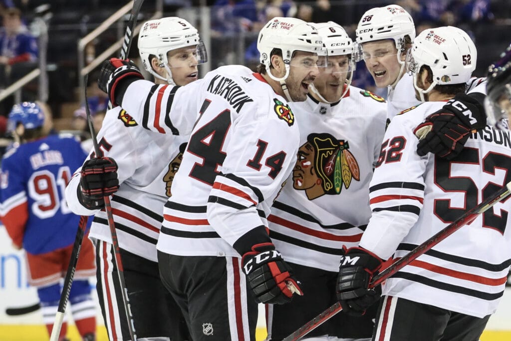 Three Hawks Hits: Blackhawks power play lights up the Rangers during a wild night in New York