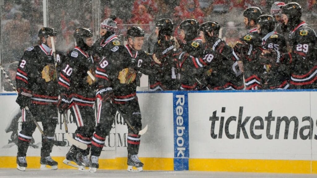 This Week in Chicago Blackhawks History: A hard hat night to remember, a win outdoors & more
