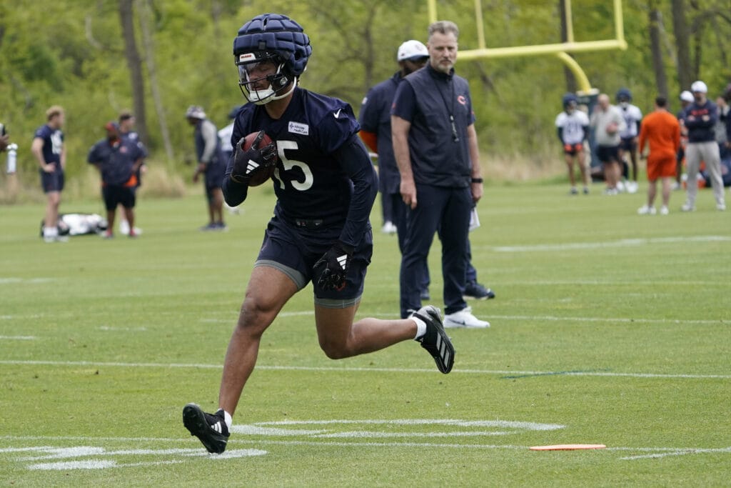 Rome Odunze out of rookie minicamp practice No. 2 due to hamstring tightness
