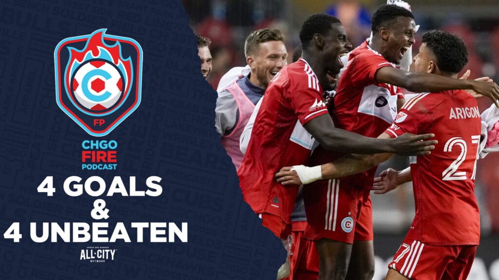 The Chicago Fire celebrate a goal