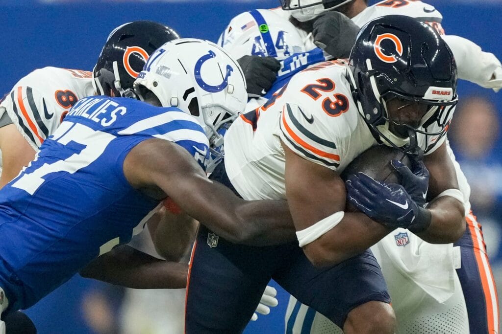 Chicago Bears running back Roschon Johnson