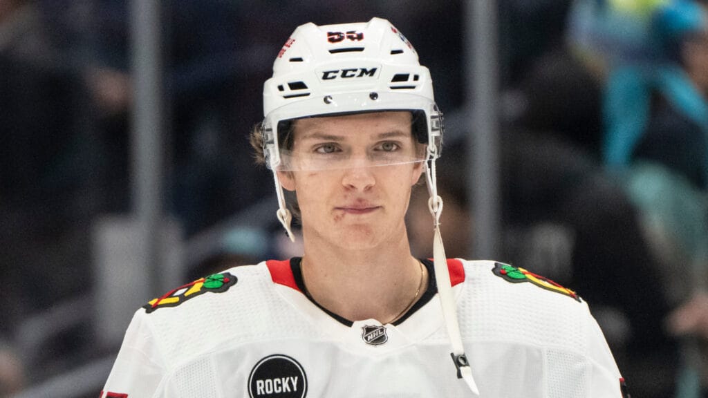 Chicago Blackhawks defenseman Kevin Korchinski