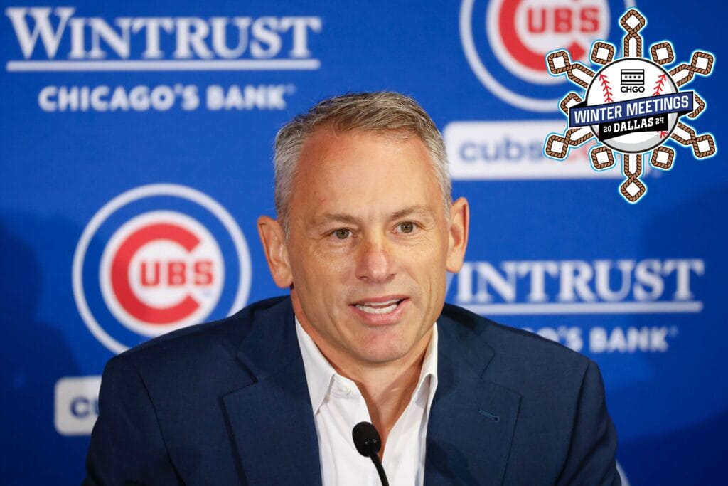 Chicago Cubs president of baseball operations Jed Hoyer speaks before introducing Craig Counsell as new Cubs manager during a press conference in Chicago.
