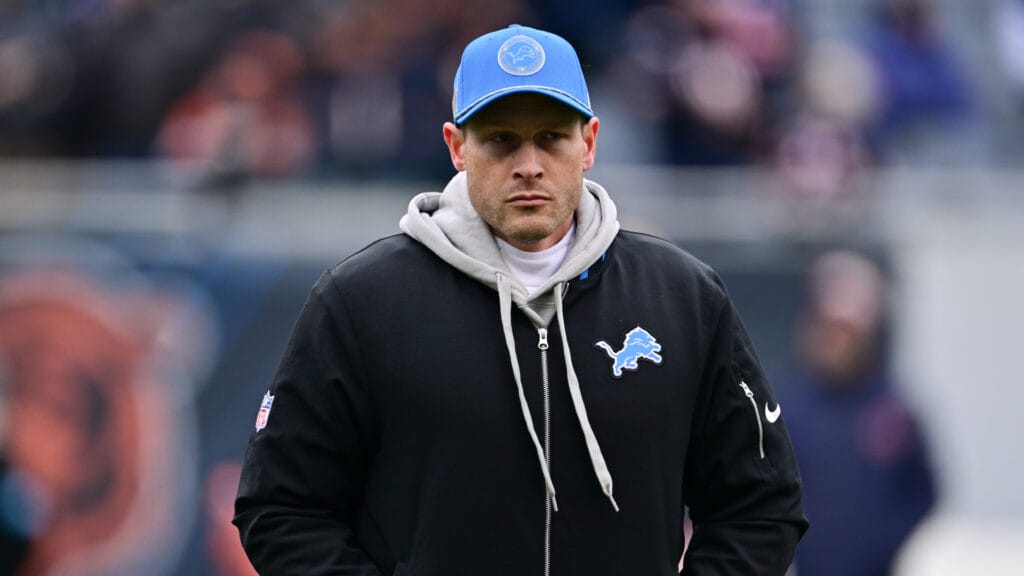 Prospective head coach candidate and Detroit Lions offensive coordinator Ben Johnson at Soldier Field ahead of playing the Bears
