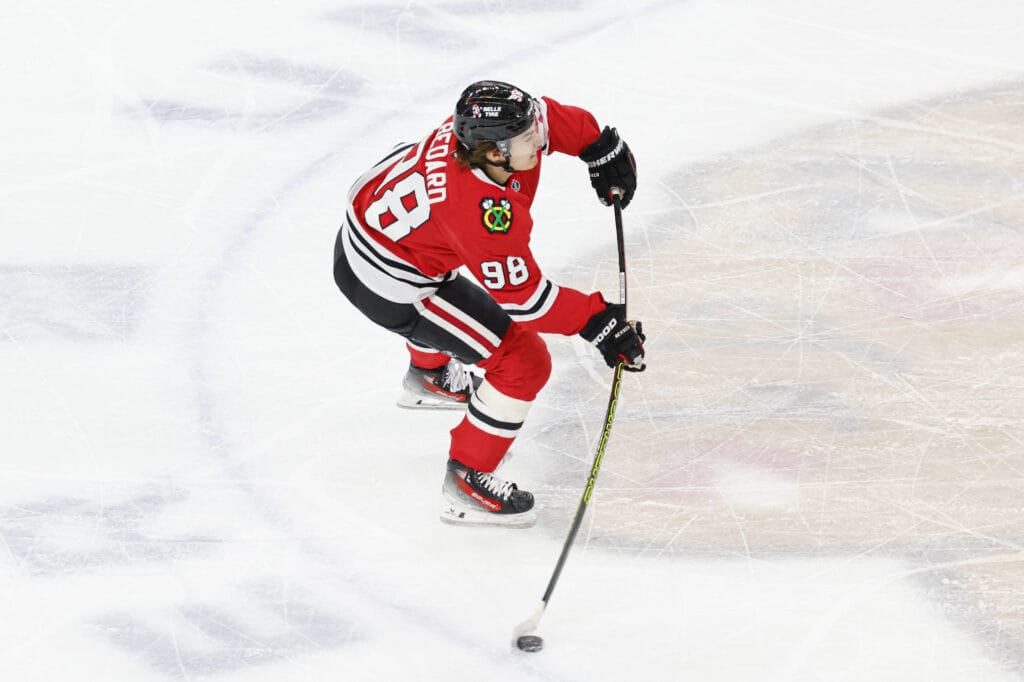 Blackhawks Recap: Bedard scores 100th career point as ‘Hawks go down in Flames