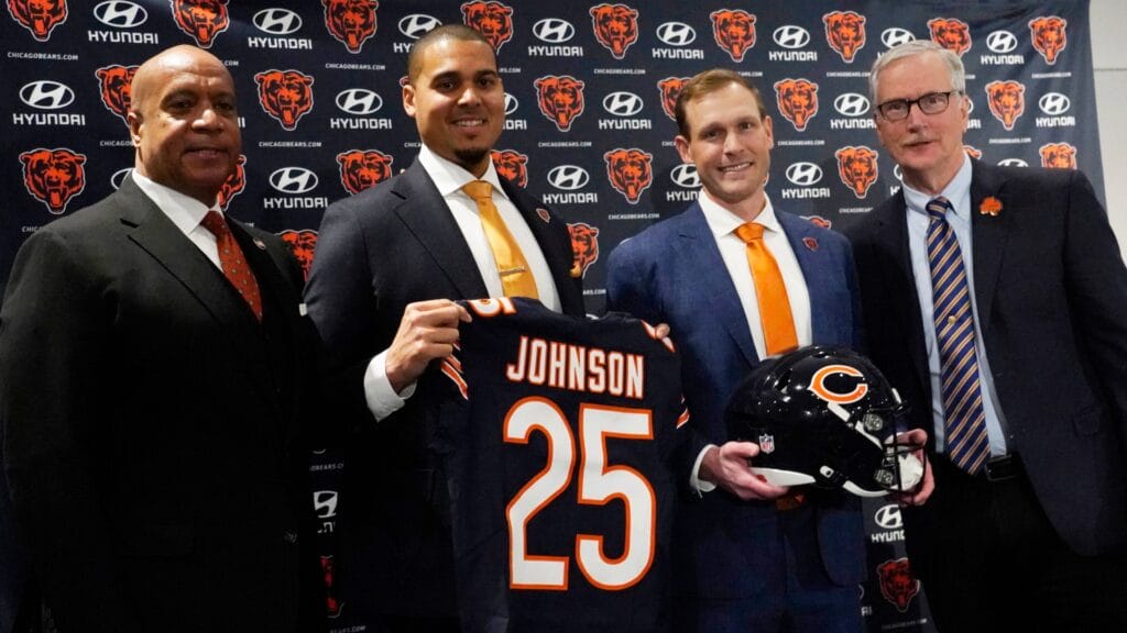 From left to right: Kevin Warren, Ryan Poles, Ben Johnson, George McCaskey