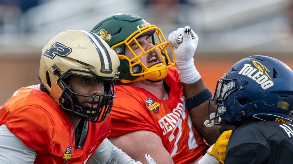 Grey Zabel at the Senior Bowl, who will head to the NFL Scouting Combine