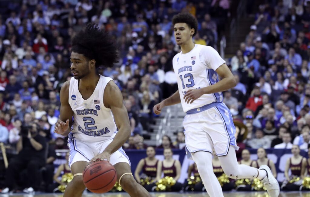Cam Johnson and Coby White during their UNC days