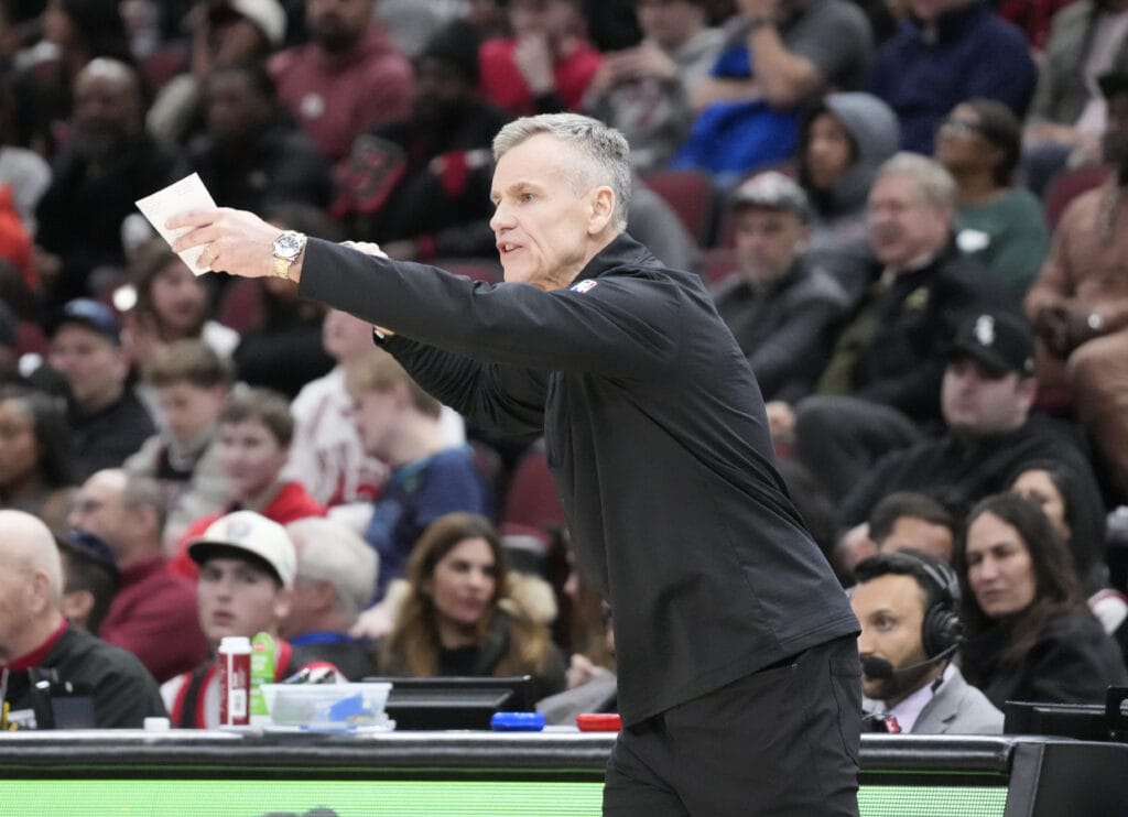 Chicago Bulls coach Billy Donovan during the win against the Washington Wizards