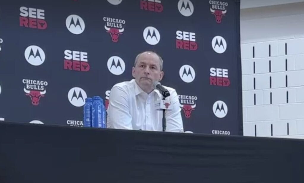 Arturas Karnisovas at Chicago Bulls exit interviews