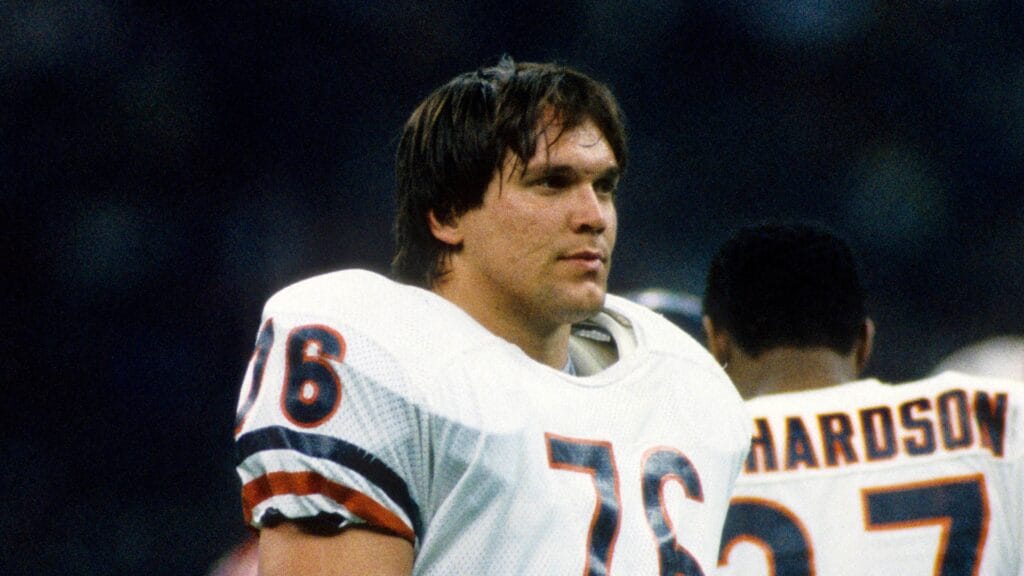 Chicago Bears defensive tackle Steve McMichael (76) on the field prior to Super Bowl XX against the New England Patriots at the Superdome. The Bears defeated the Patriots 46-10.