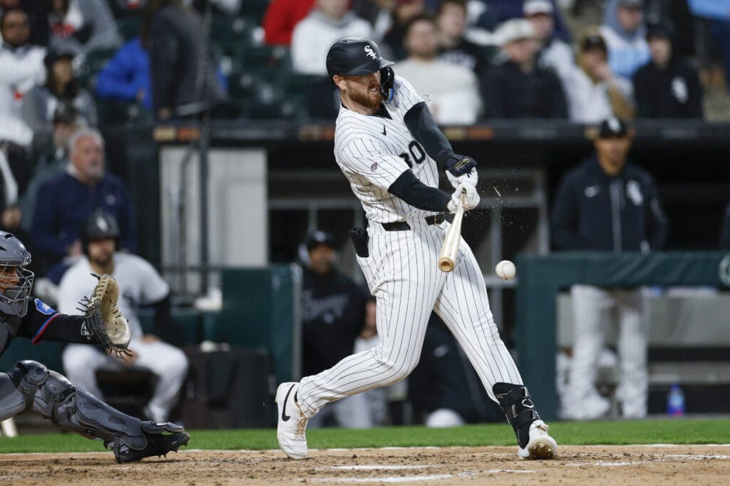 Tim Elko makes big league debut, adds to first base mix