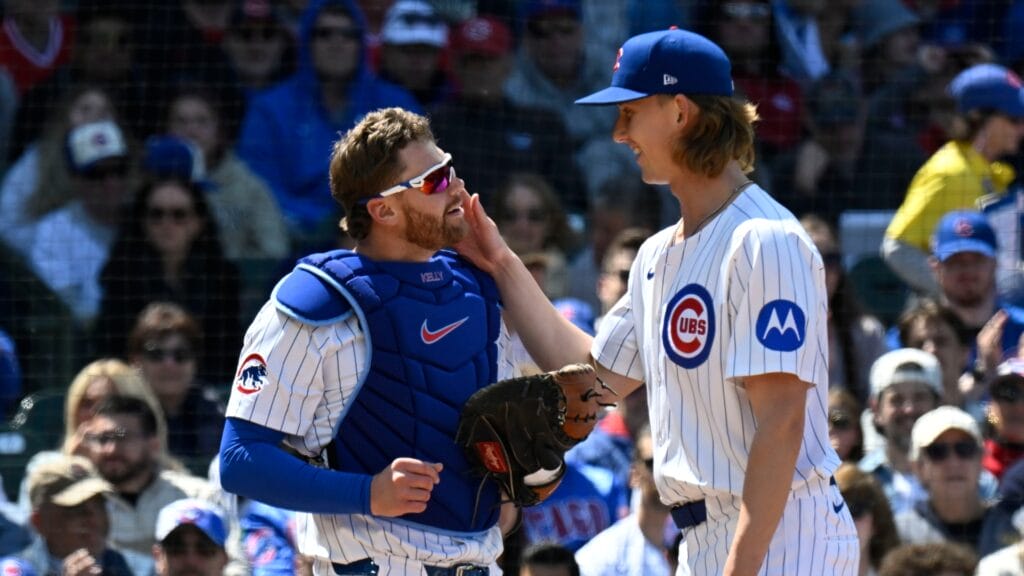 Chicago Cubs catcher Carson Kelly, pitcher Ben Brown