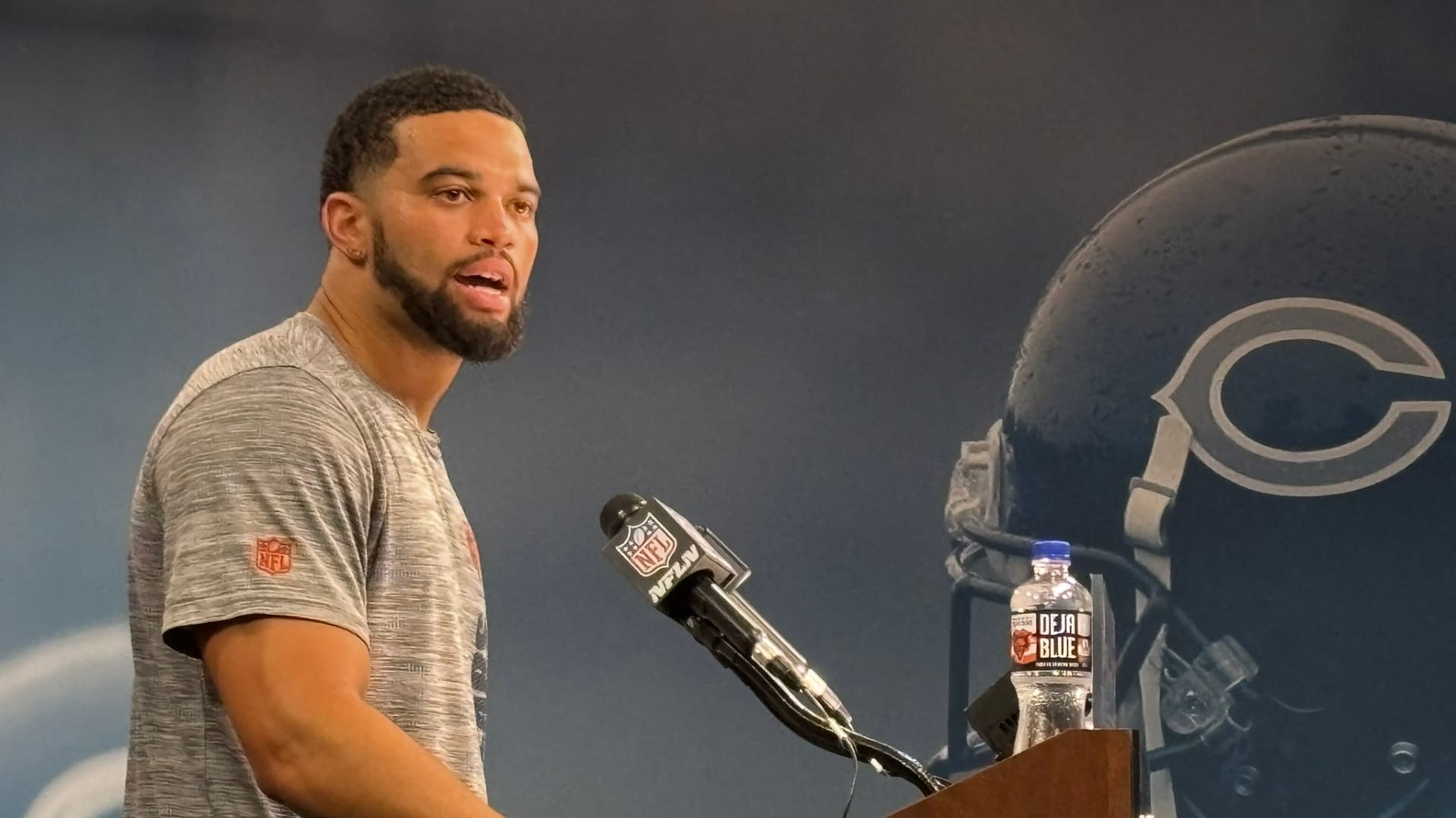 Chicago Bears quarterback Caleb Williams in the PNC Center at Halas Hall