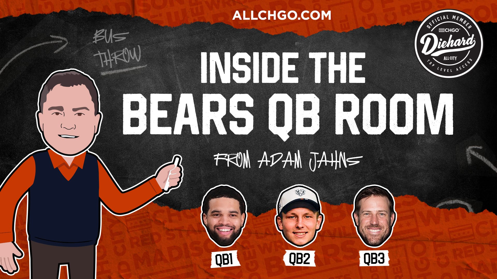 Chicago Bears'. Caleb Williams, Tyson Bagent, Ben Johnson