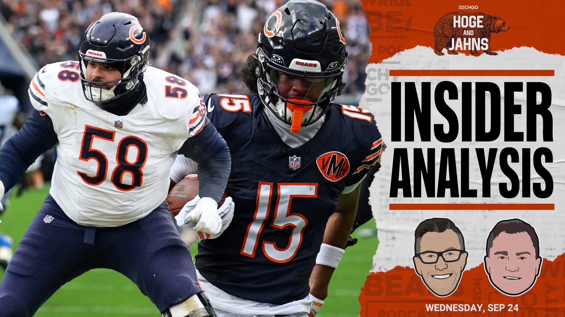 Chicago Bears RT Darnell Wright and WR Rome Odunze