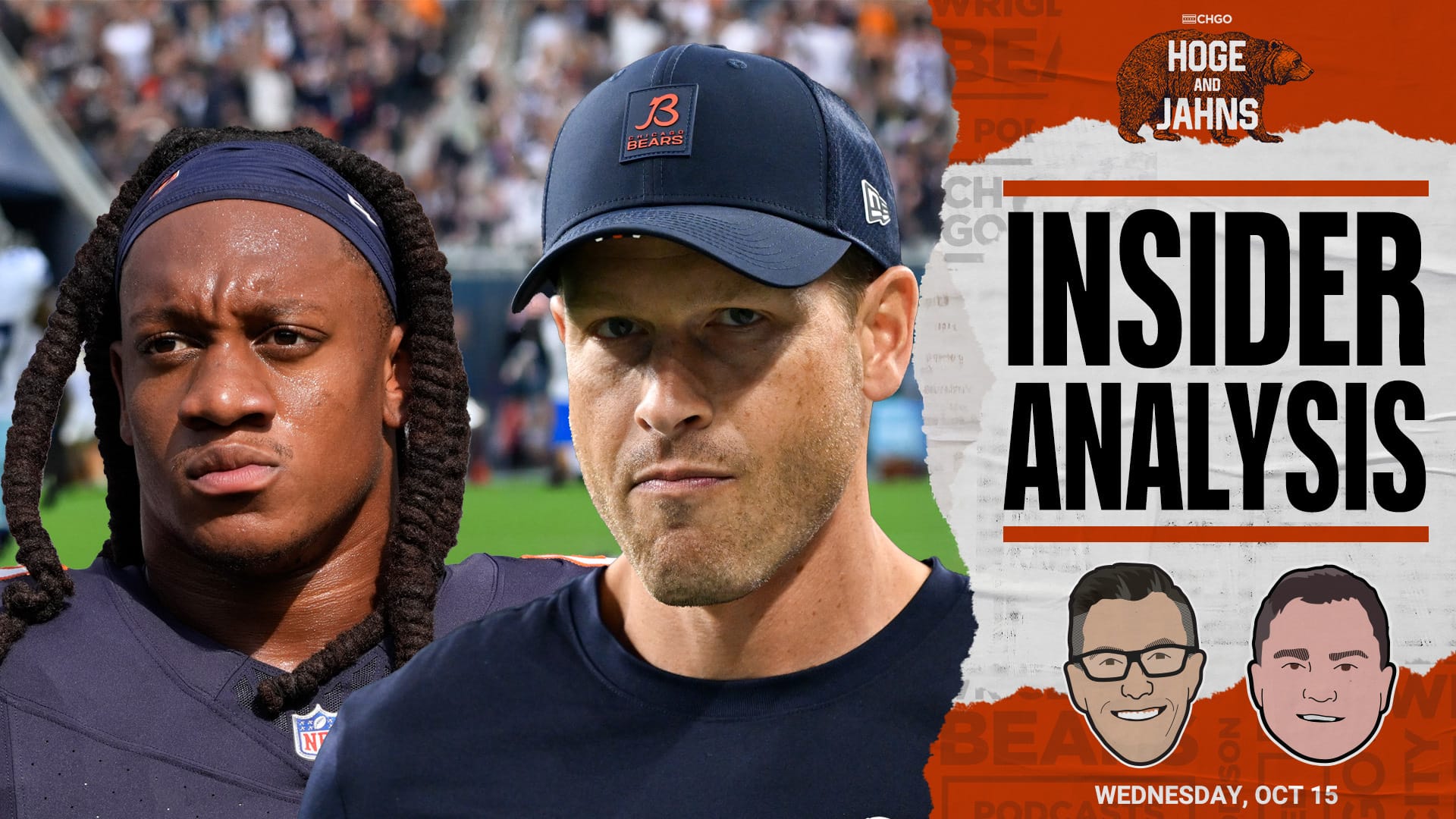 Chicago Bears coach Ben Johnson and LB Tremaine Edmunds