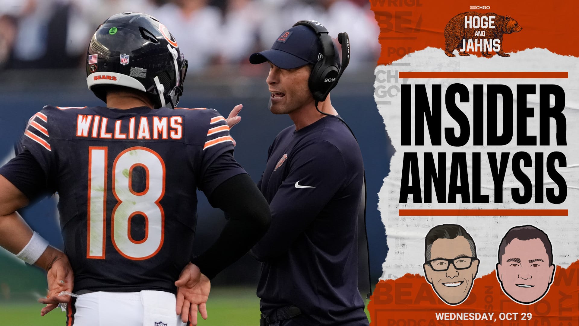 Chicago Bears QB Caleb Williams and Ben Johnson