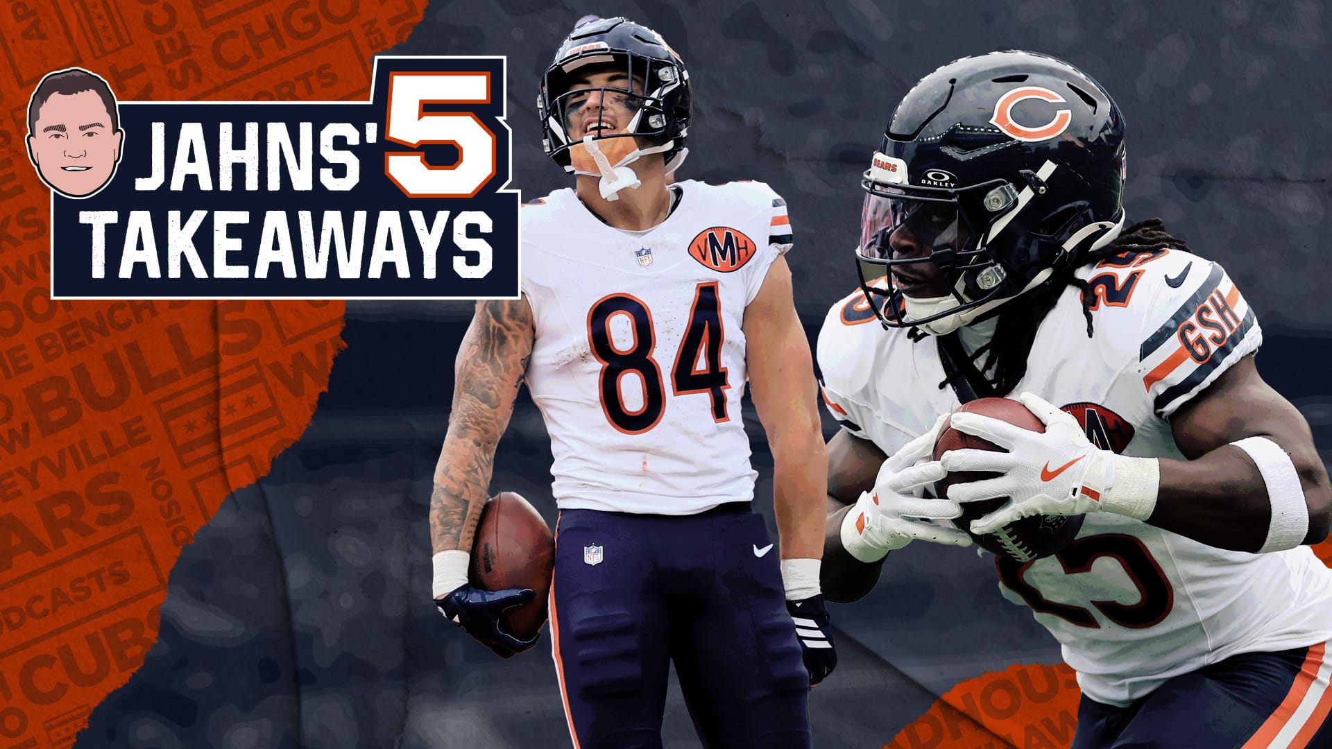 Bears TE Colston Loveland and RB Kyle Monangai