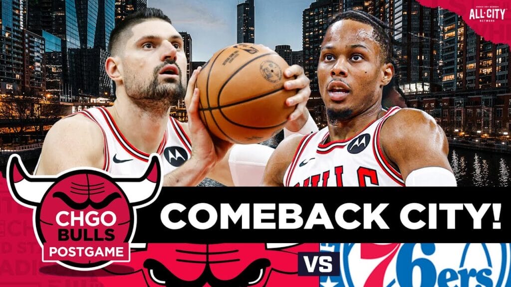 Nikola Vucevic Drills 3 to Complete Insane Comeback vs 76ers | CHGO Bulls Postgame