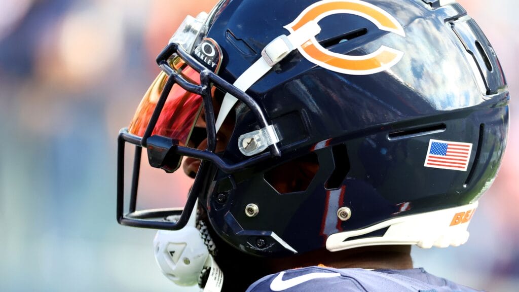 Chicago Bears cornerback Jaylon Johnson (1) practices before the game against the New England Patriots at Soldier Field. Mandatory Credit: Mike Dinovo-Imagn Images