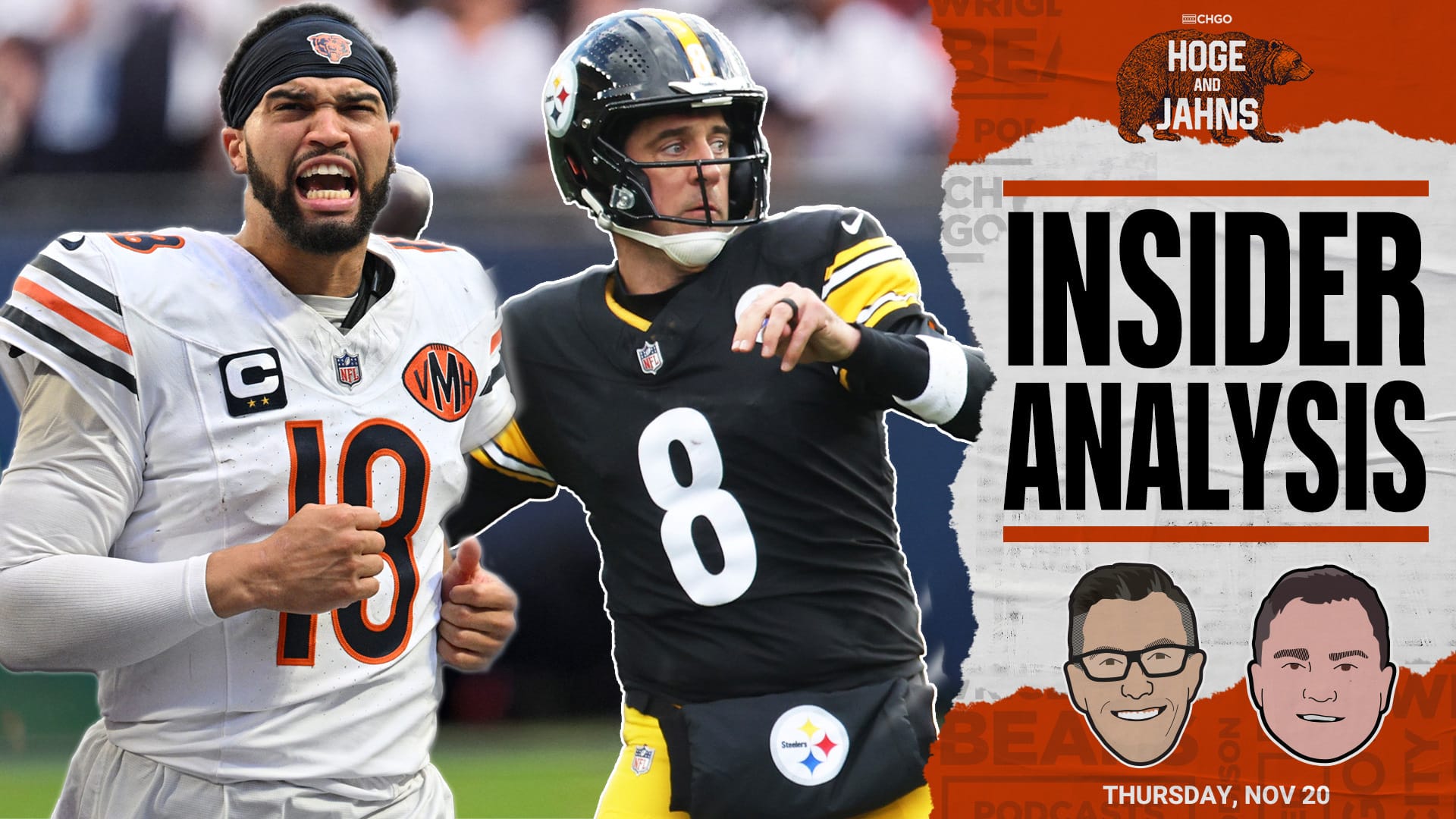 Chicago Bears QB Caleb Williams and Pittsburgh Steelers QB Aaron Rodgers