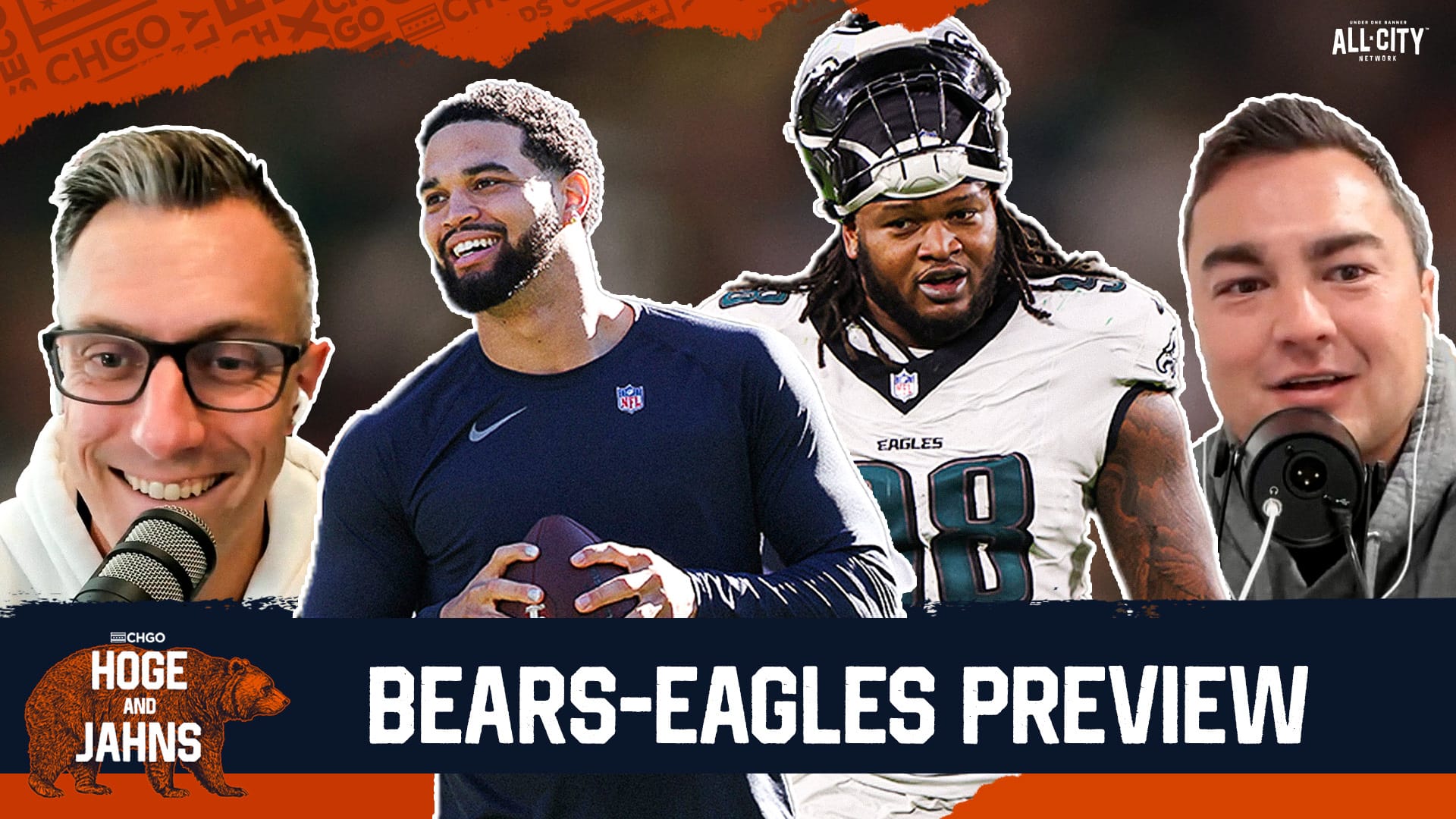 Chicago Bears' Caleb Williams and Philadelphia Eagles' Jalen Carter