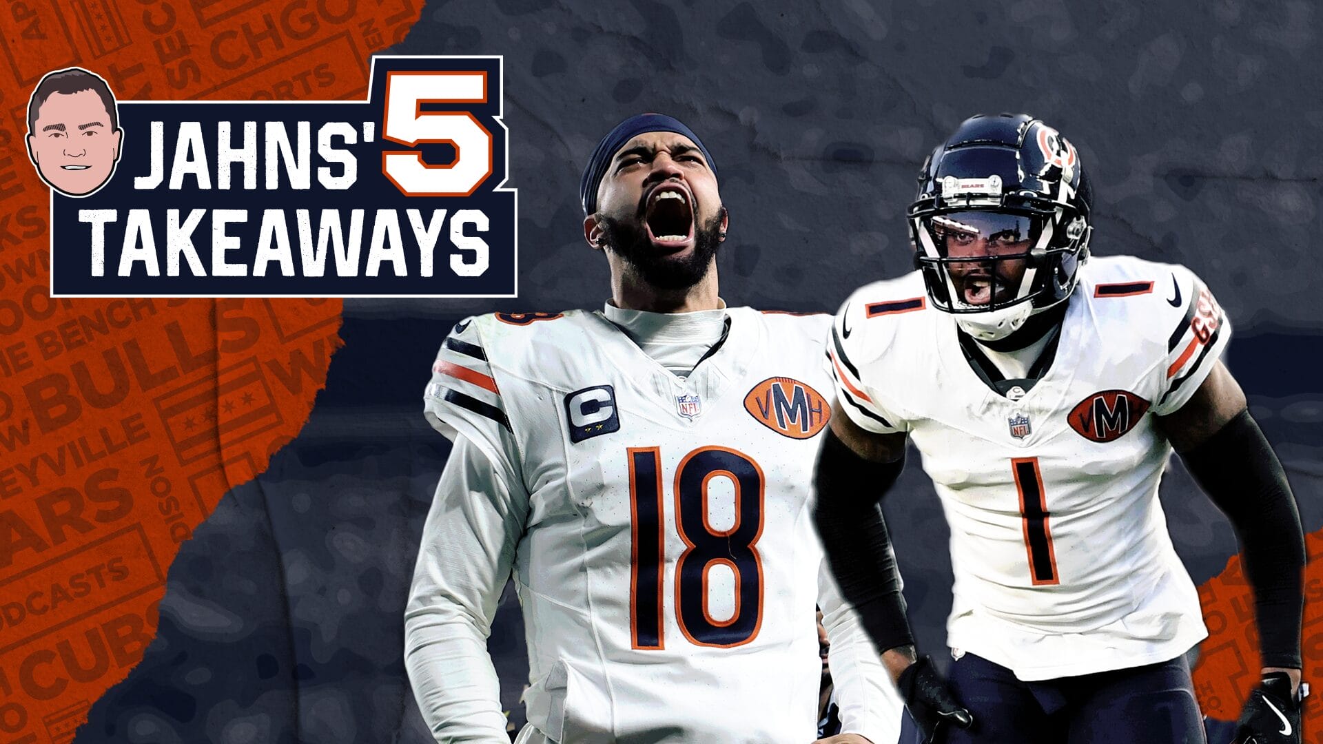 Chicago Bears' Caleb Williams and Jaylon Johnson