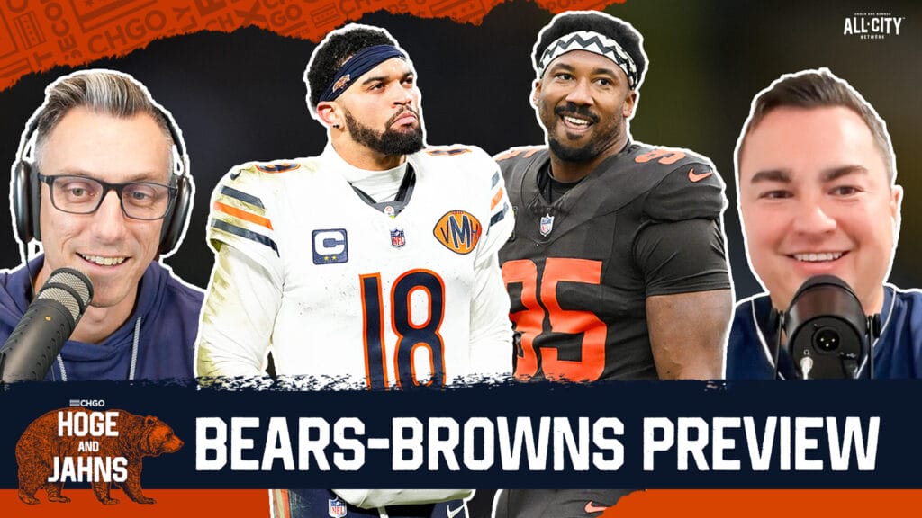 Chicago Bears' Caleb Williams and Browns DE Myles Garrett