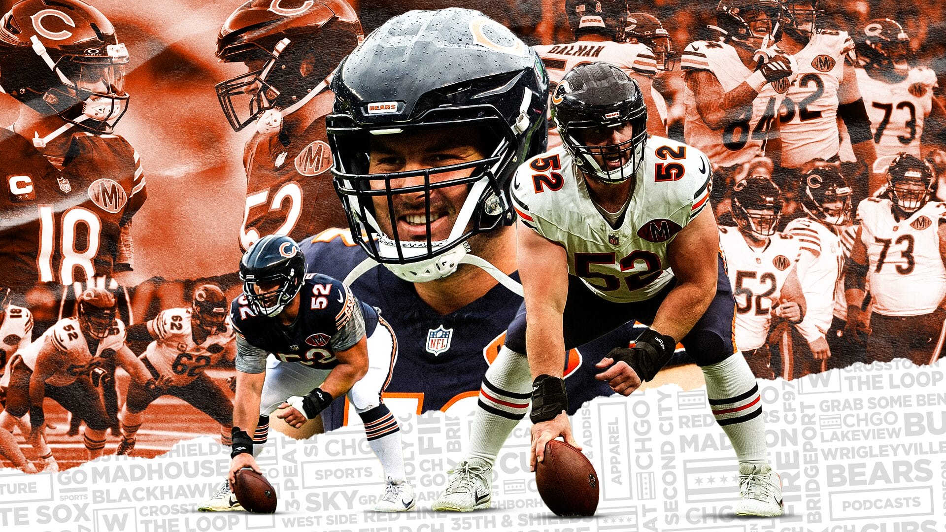 Chicago Bears' center Drew Dalman