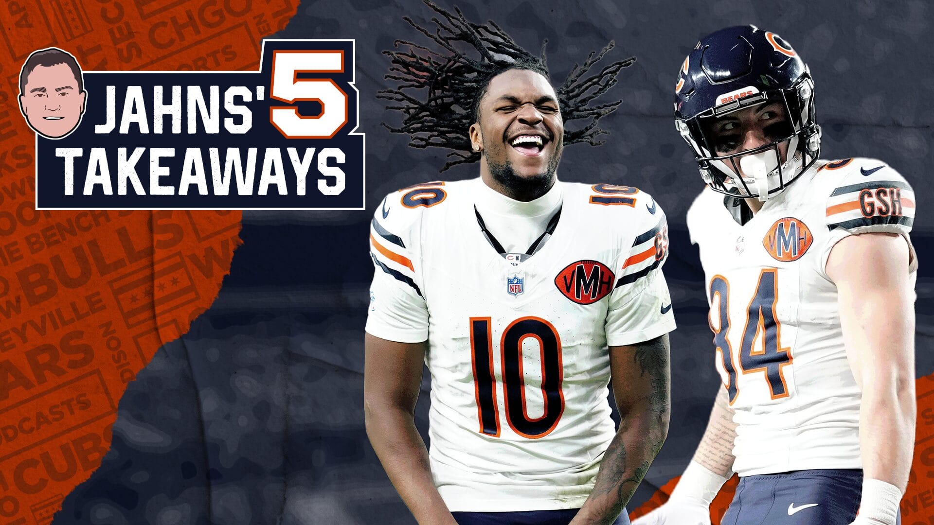 Chicago Bears' Luther Burden III and Colston Loveland