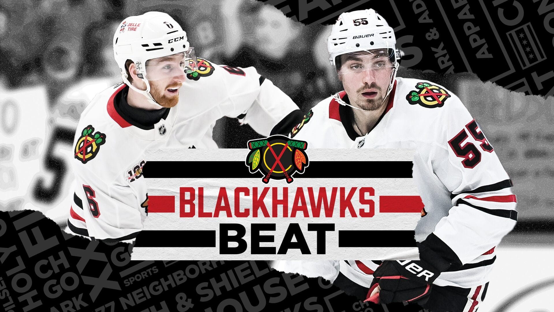 Chicago Blackhawks' Artyom Levshunov and Sam Rinzel