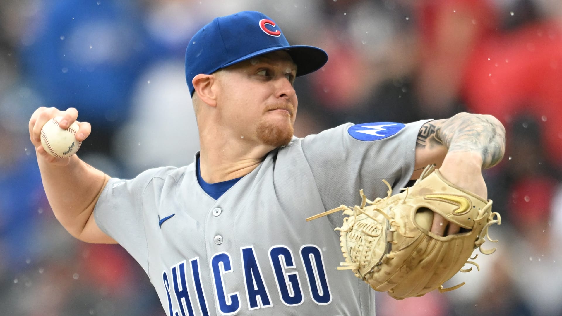 Chicago Cubs starting pitcher Cade Horton (22) throws a pitch during the first inning against the Cleveland Guardians at Progressive Field. Mandatory Credit: Ken Blaze-Imagn Images