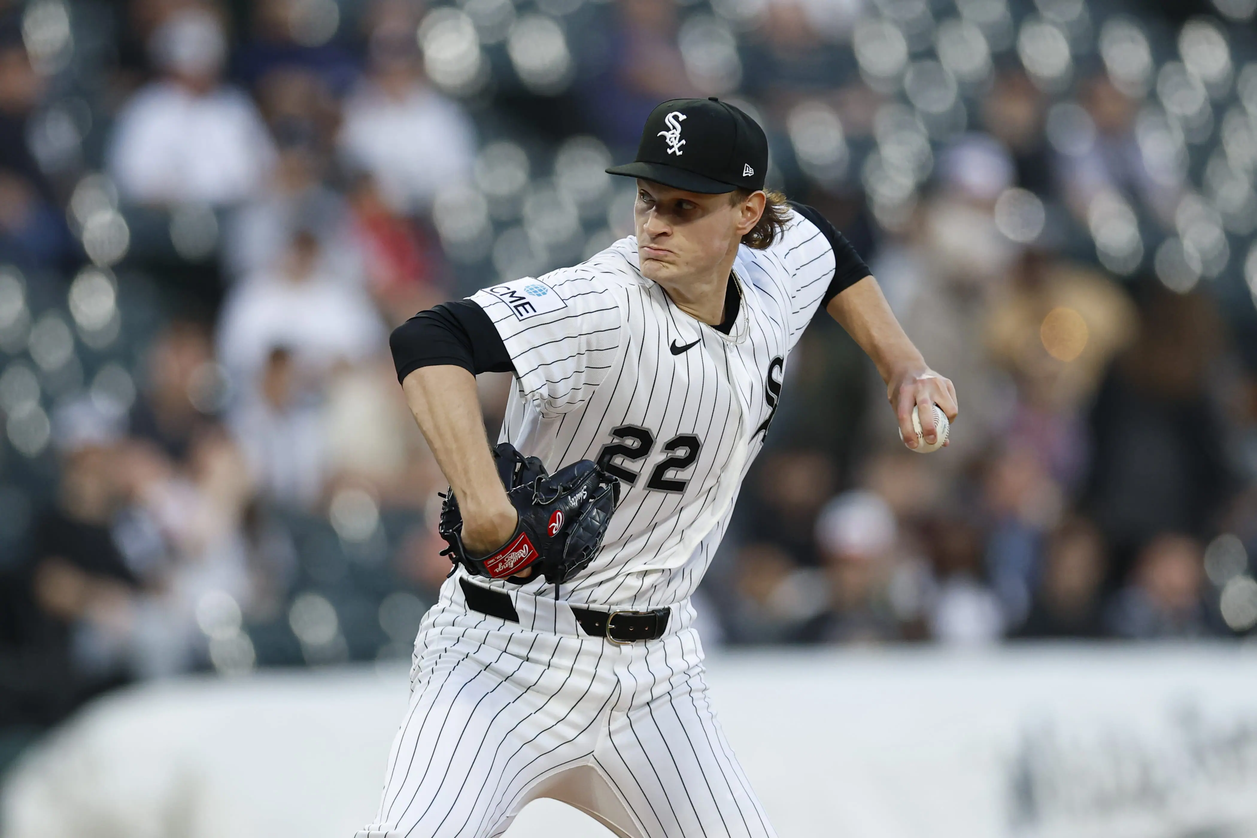 Chicago White Sox ナイロンピステ XL 黒 グレー 白 MLB 古着
