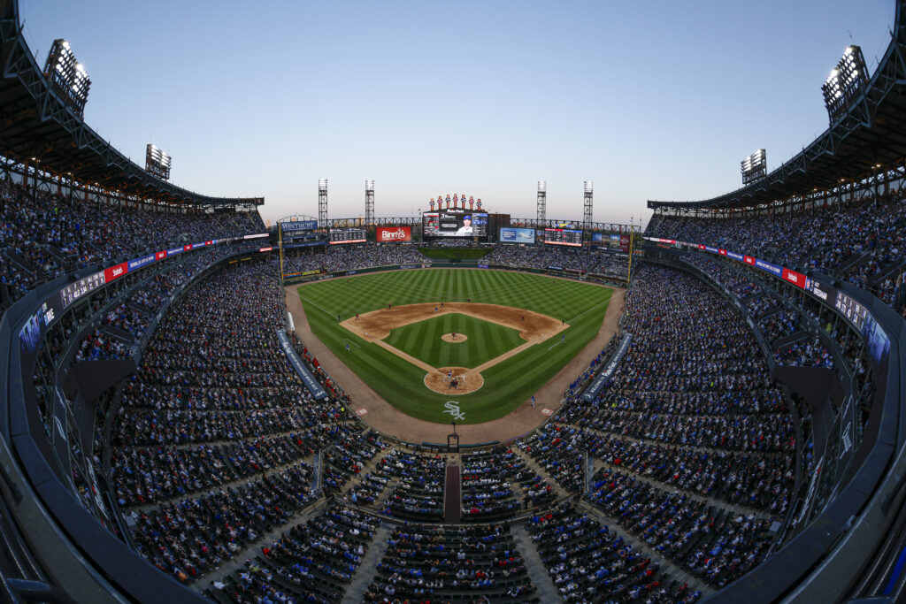 May 15, 2026; Chicago, Illinois, USA; Chicago White Sox starting pitcher Sean Burke (59) delivers a pitch against the Chicago Cubs during the fifth inning at Rate Field.