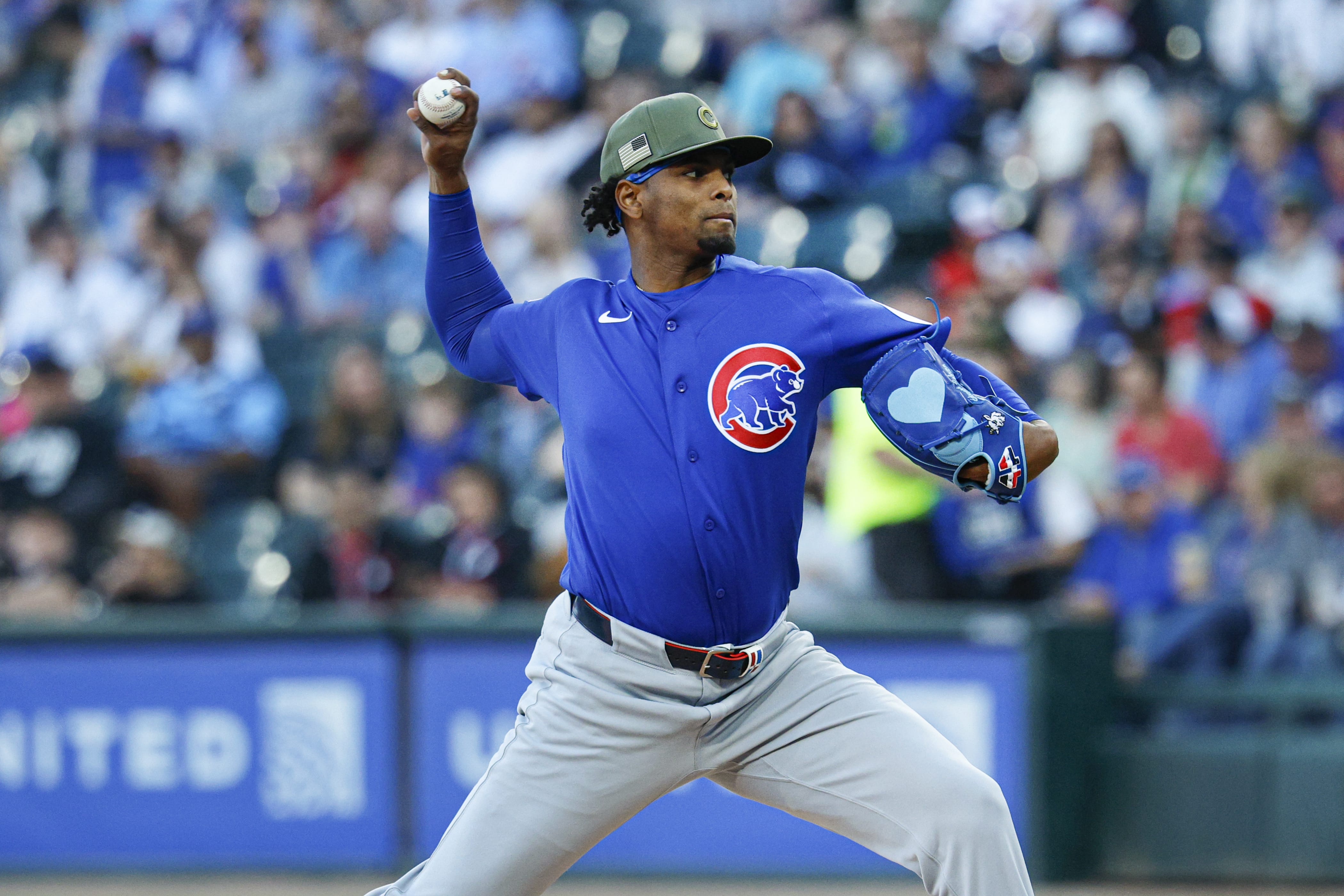 Chicago Cubs starting pitcher Edward Cabrera (30) delivers a pitch against the Chicago White Sox during the first inning at Rate Field. Mandatory Credit: Kamil Krzaczynski-Imagn Images