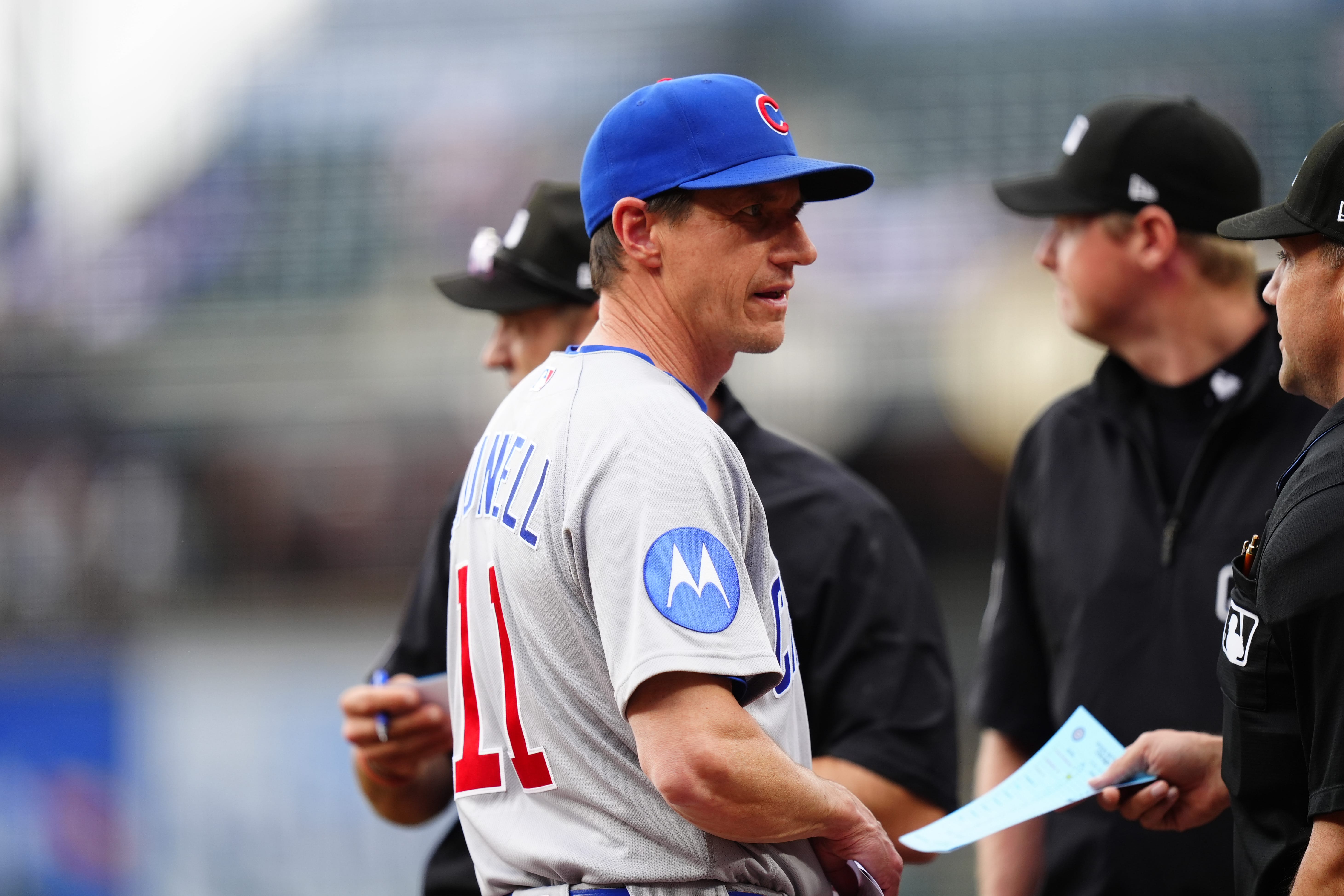 Jun 9, 2026; Denver, Colorado, USA; Chicago Cubs manager Craig Counsell (11) before the game against the Colorado Rockies at Coors Field.