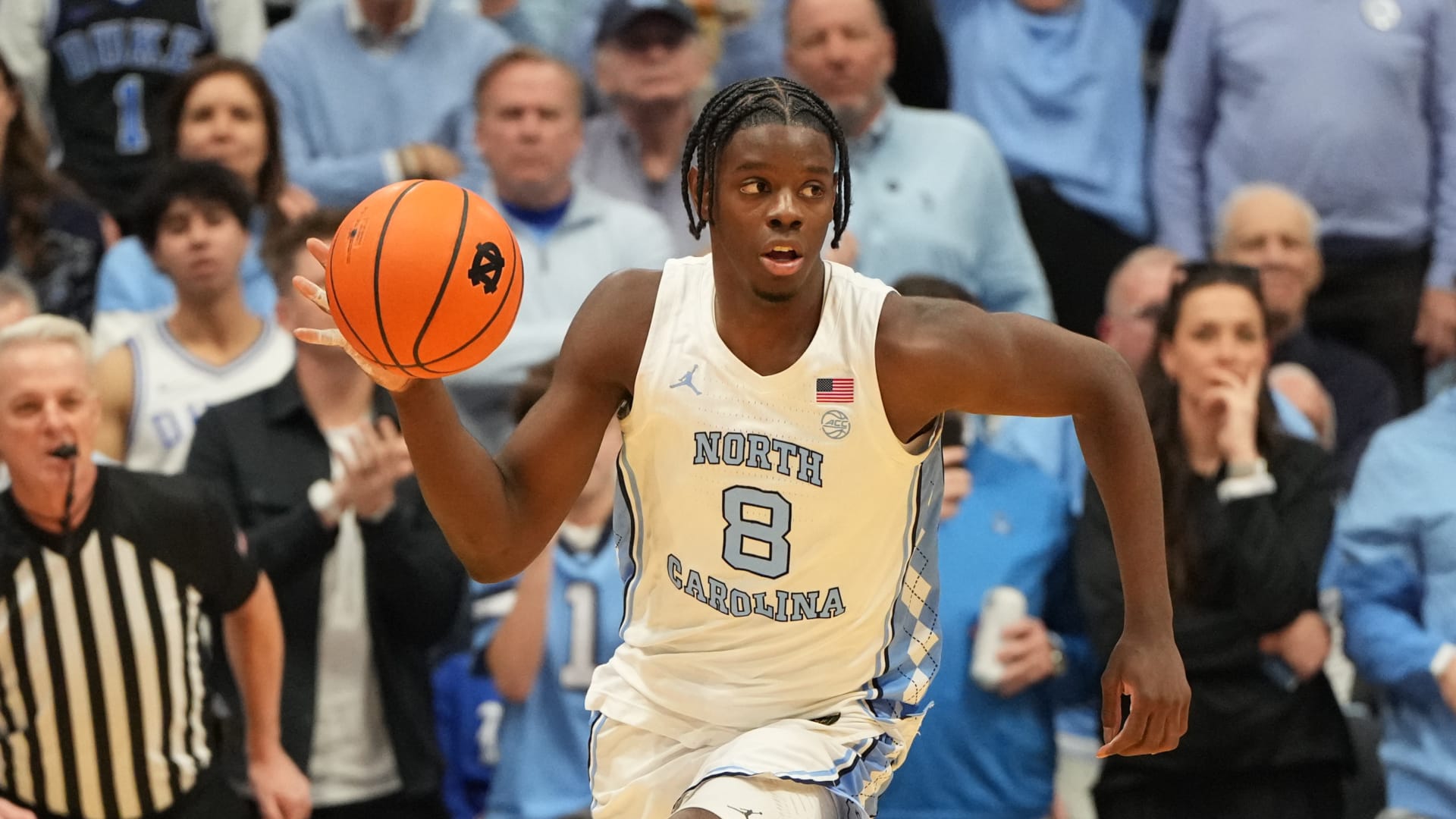North Carolina Tar Heels forward Caleb Wilson (8) (Bob Donnan-Imagn Images)
