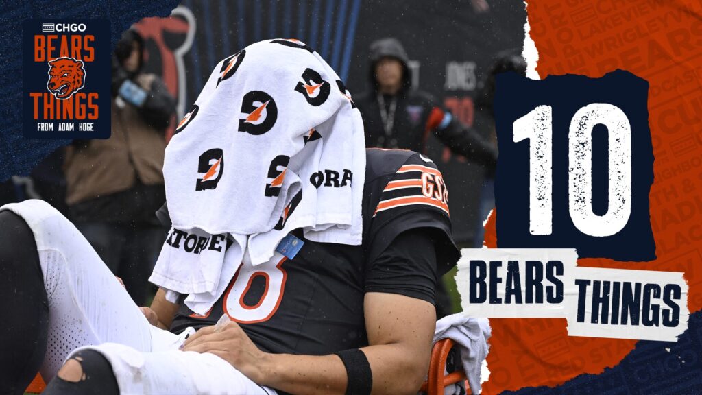 Bears QB Caleb Williams carted off following a hamstring injury.