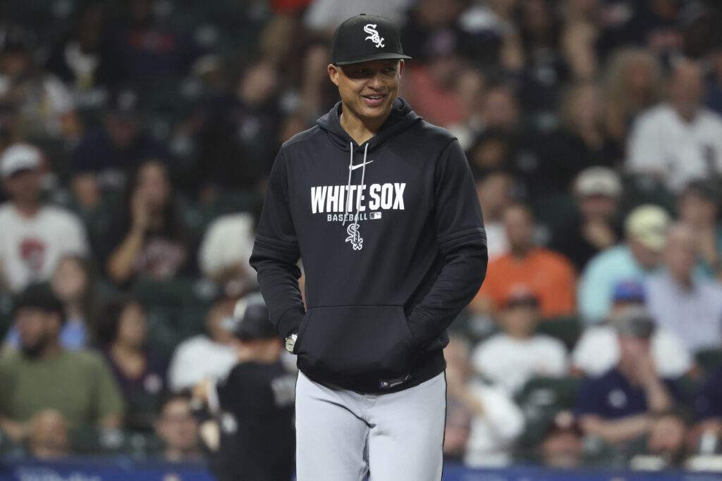 Aug 31, 2026; Houston, Texas, USA; Chicago White Sox manager Will Venable (1) walks on the field during the fourth inning against the Houston Astros at Daikin Park.
